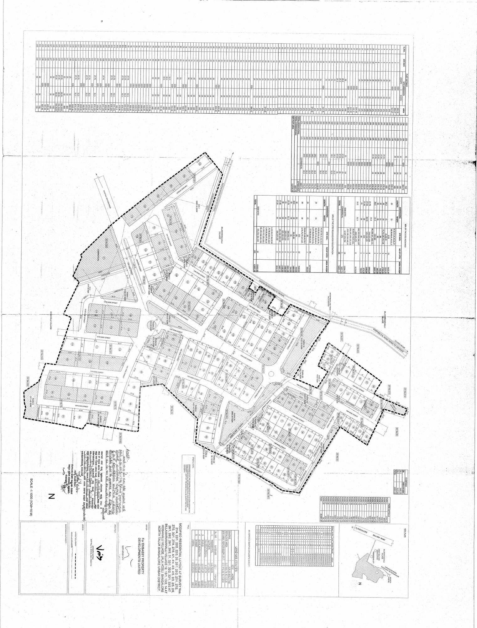 Embassy Boulevard — Approved layout plan (as filed with K-RERA, sheet 1)