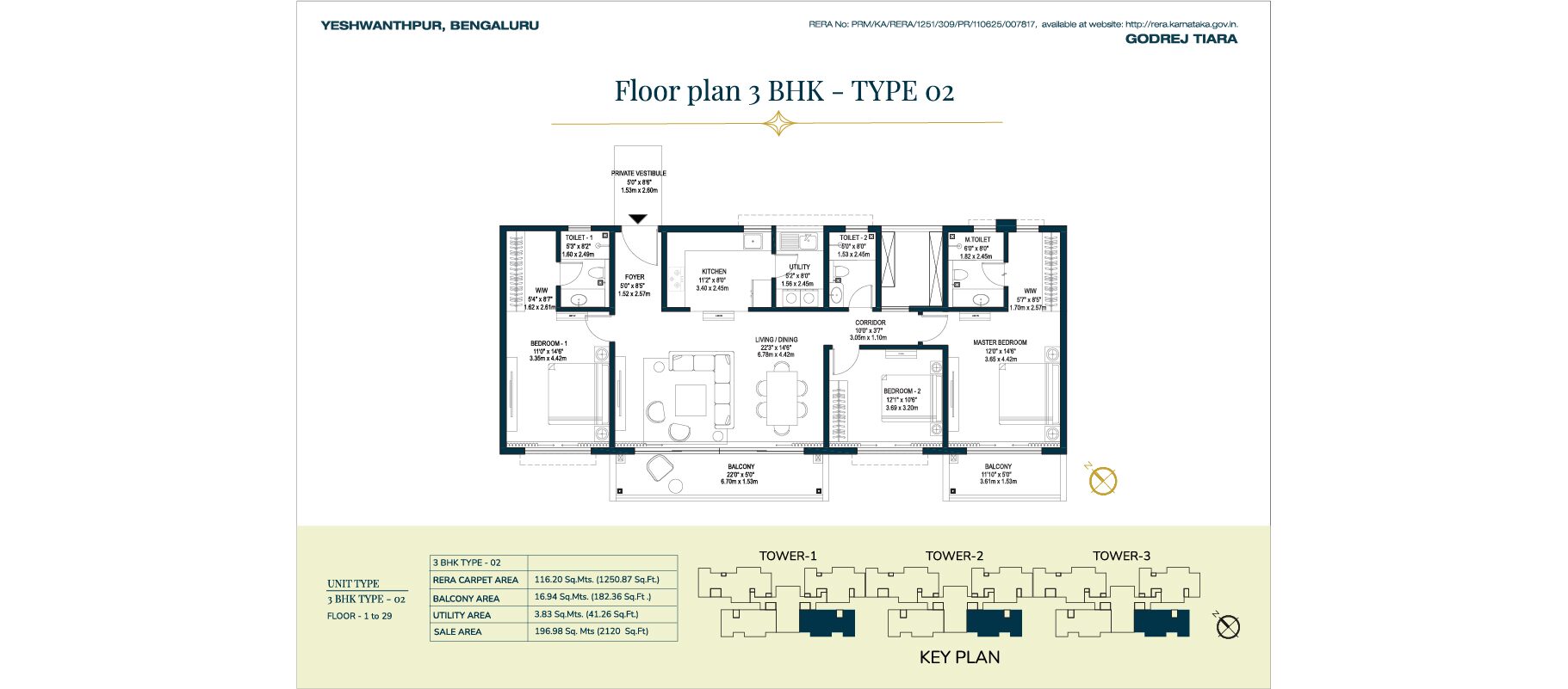 Godrej Tiara - 3 BHK - TYPE 02