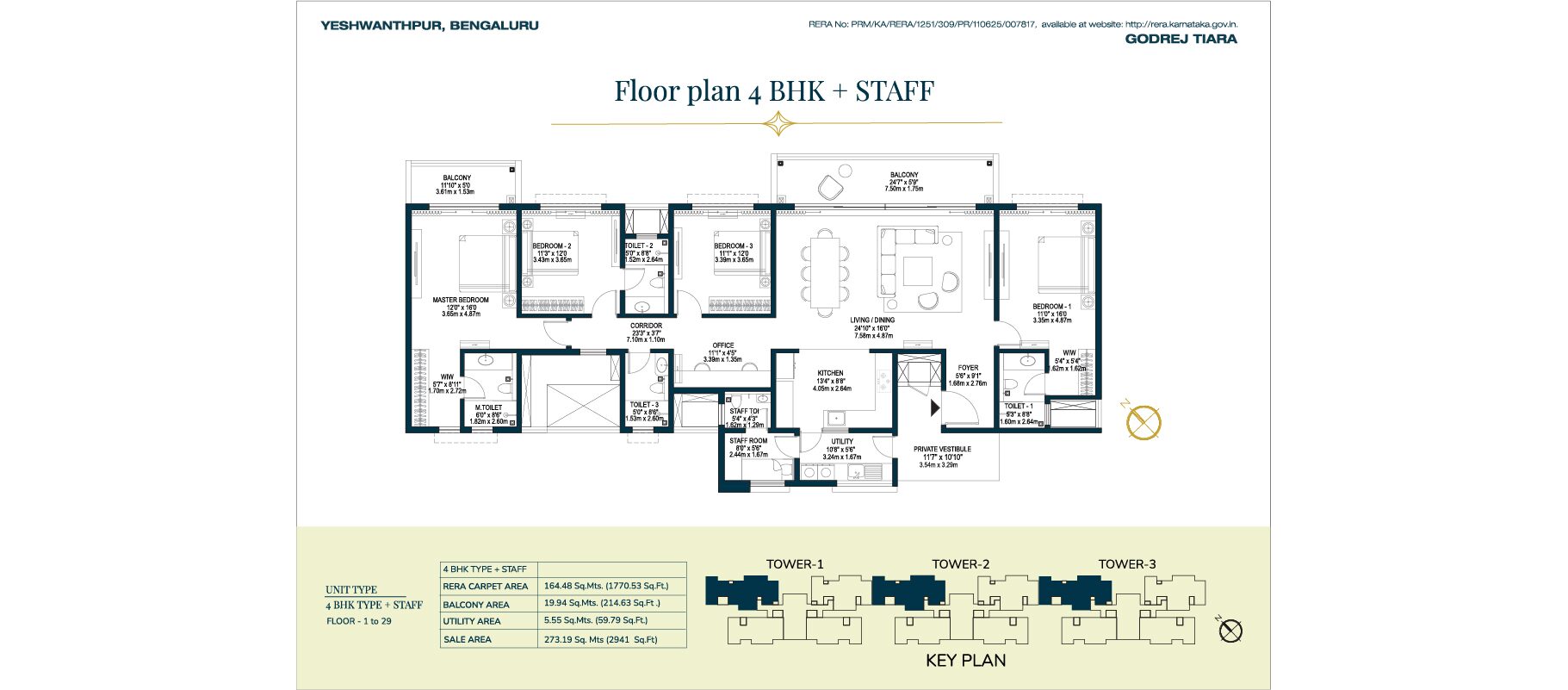 Godrej Tiara — 4 BHK + STAFF