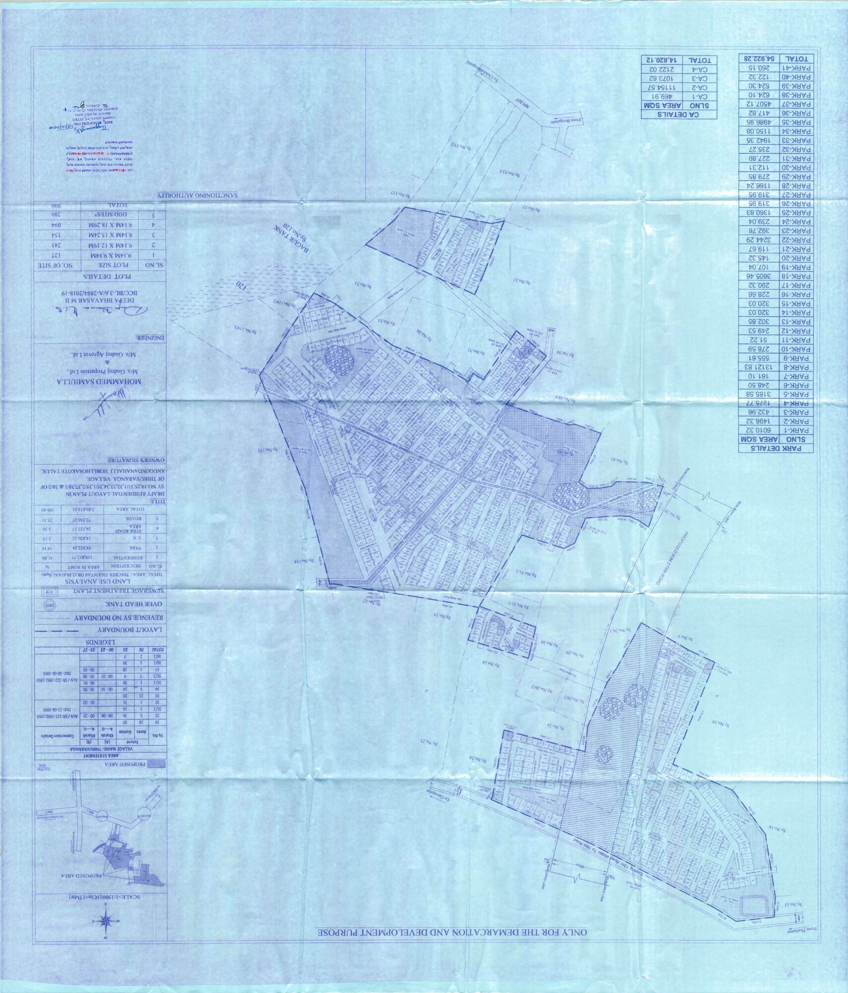 Godrej Woodland — Approved layout plan (as filed with K-RERA, sheet 1)
