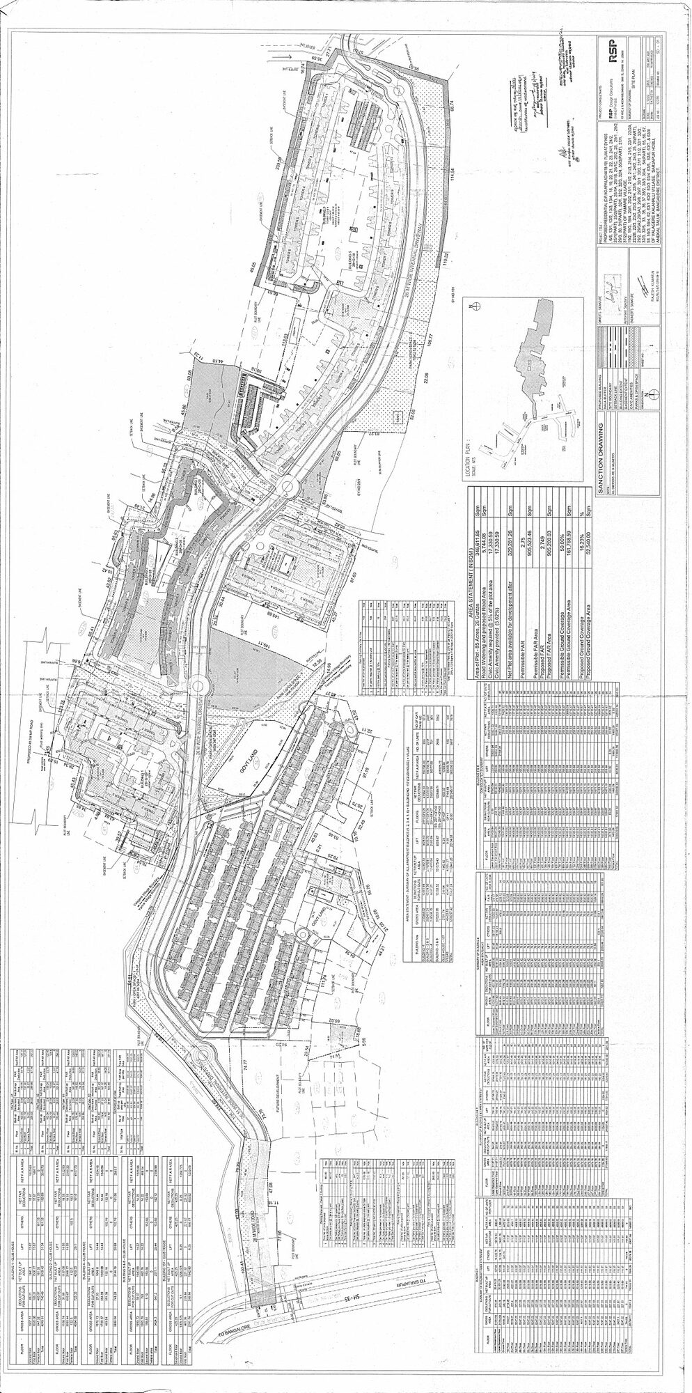Meridian Park @ The Prestige City — Approved layout plan — The Prestige City (as filed with K-RERA, sheet 1)