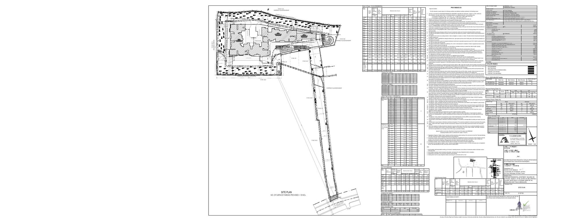 Prestige Glenbrook — Approved Layout Plan (as filed with K-RERA, sheet 1)