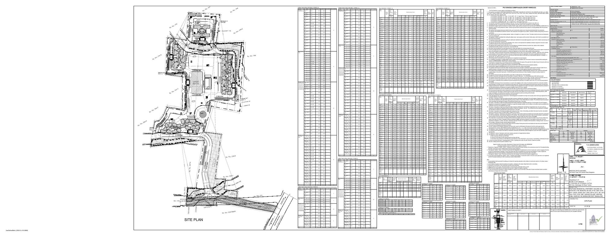 Prestige Lavender Fields — Approved Layout Plan (as filed with K-RERA, sheet 1)