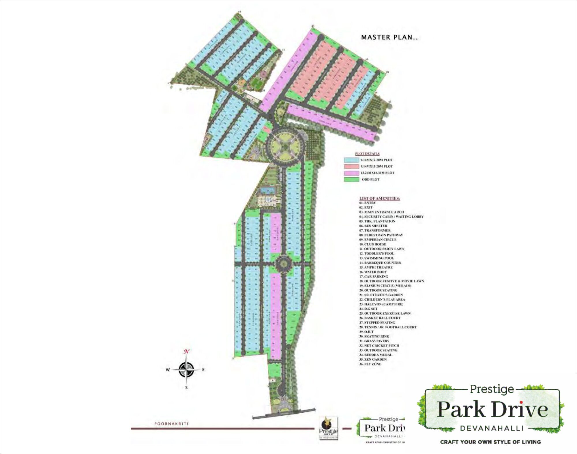 Prestige Park Drive — Master plan (from filed brochure)