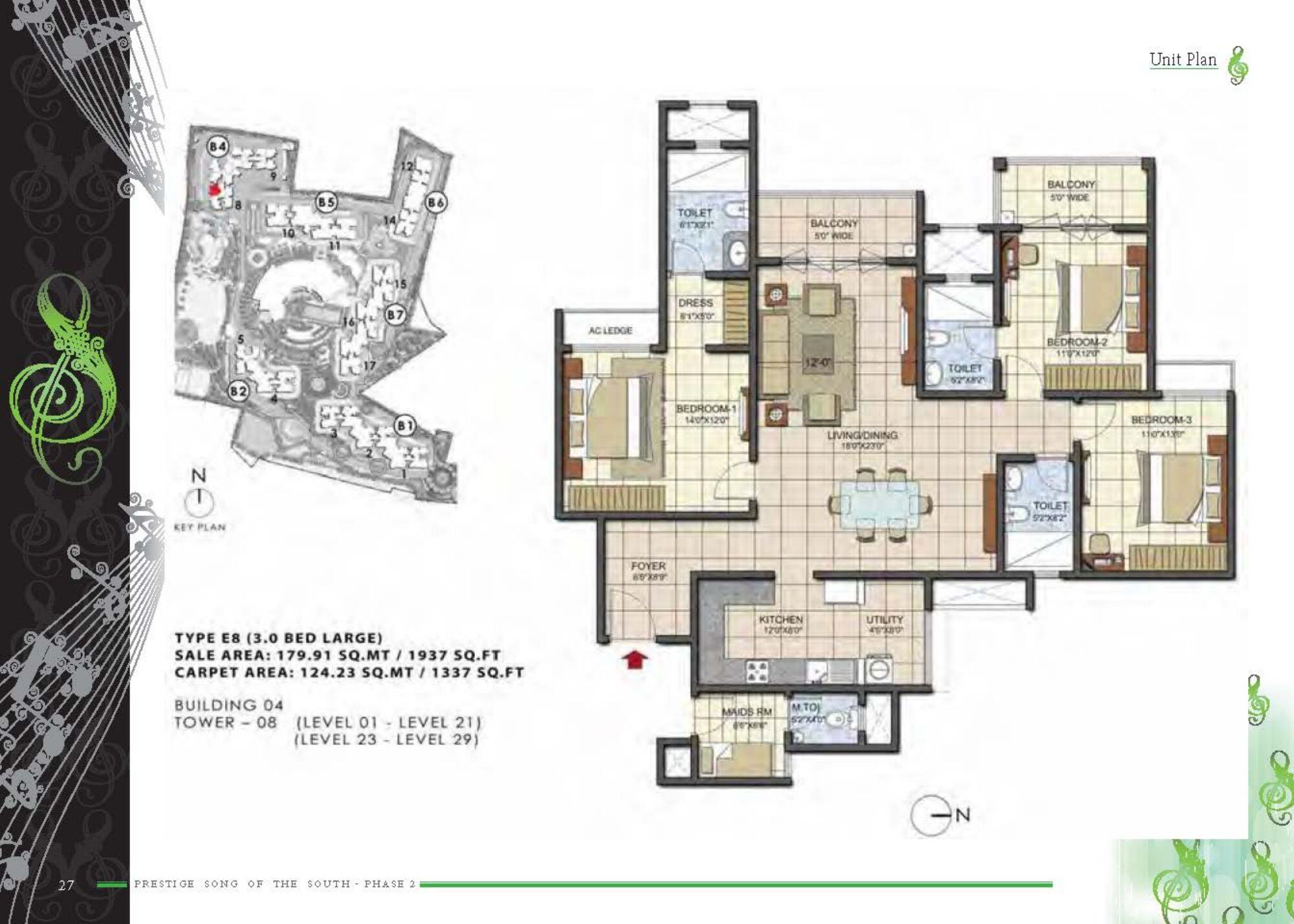 Prestige Song of the South — Type E8 — Saleable 1,937 sq ft, carpet 1,337 sq ft (p.24)