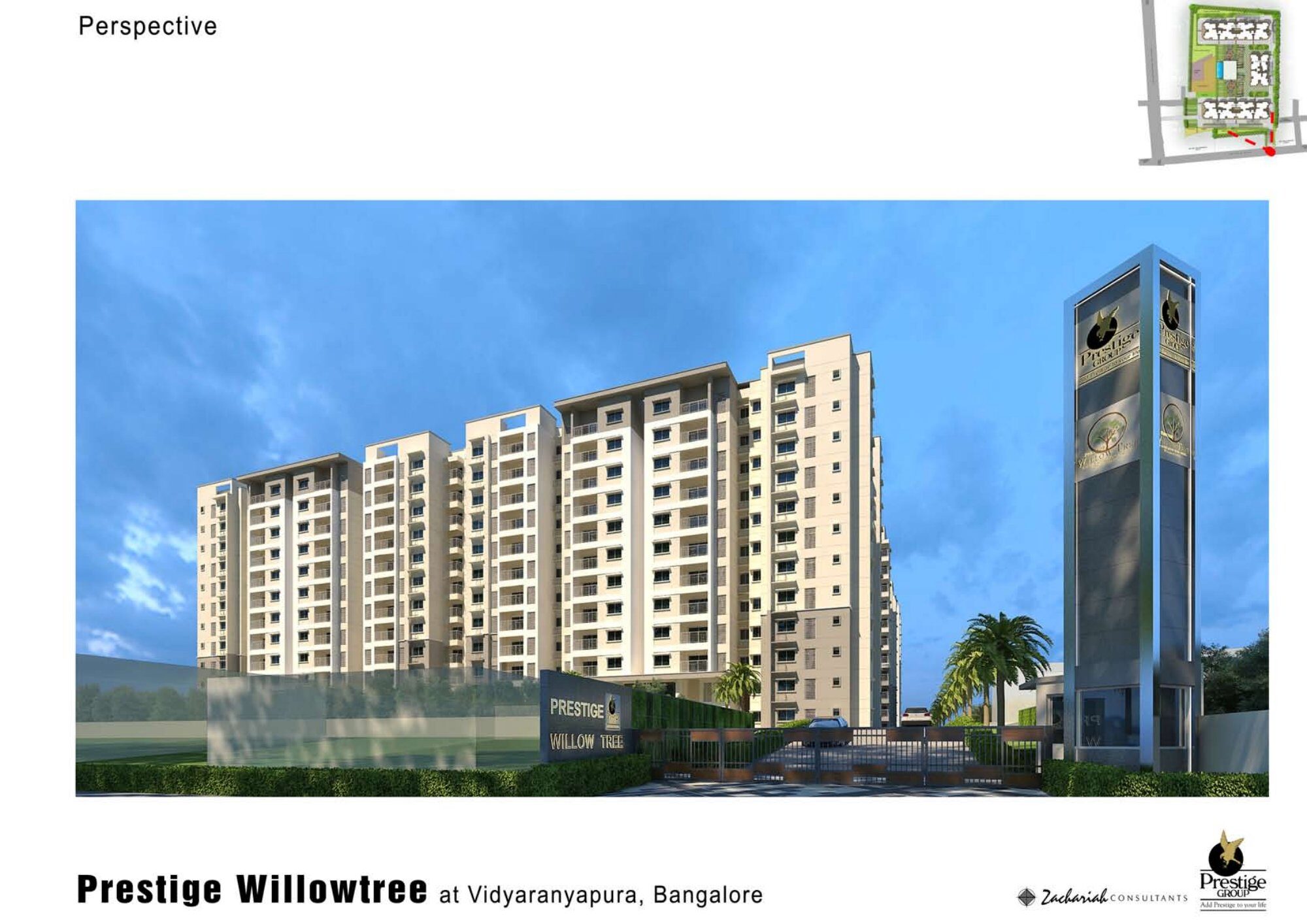 Prestige Willow Tree — artist's impression (brochure filed with K-RERA, p.6)