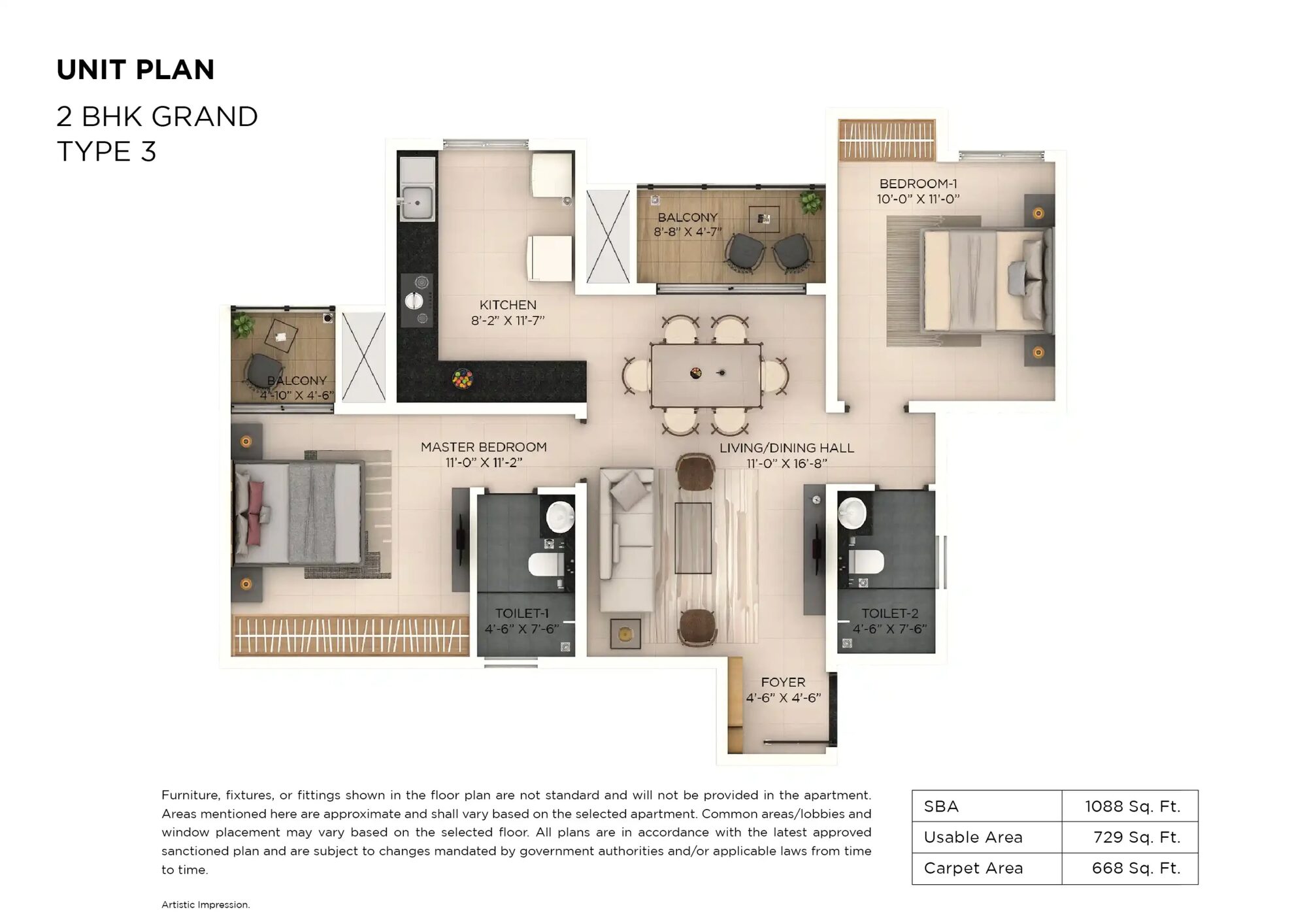 Provident Botanico — 2 bhk G type 3