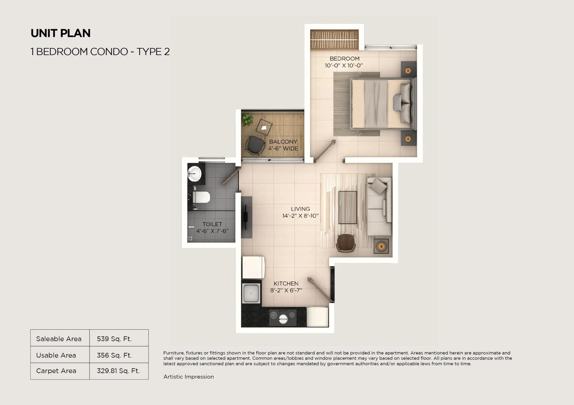 Provident Ecopolitan — 1 Bedroom condo type 2