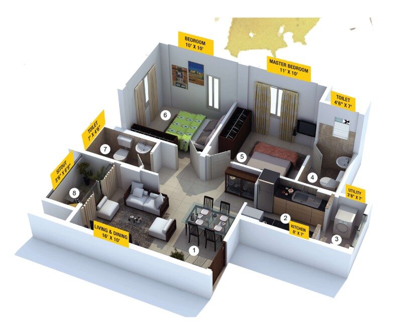 Provident Tree — tree plan type b1 2 bhk