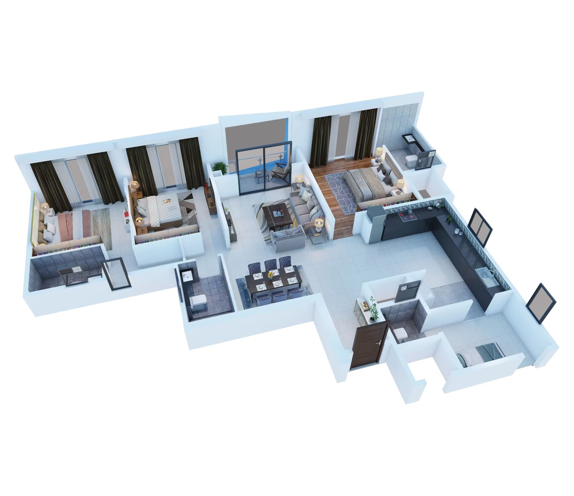 Purva Atmosphere — 3 BHK Typical Unit Plan