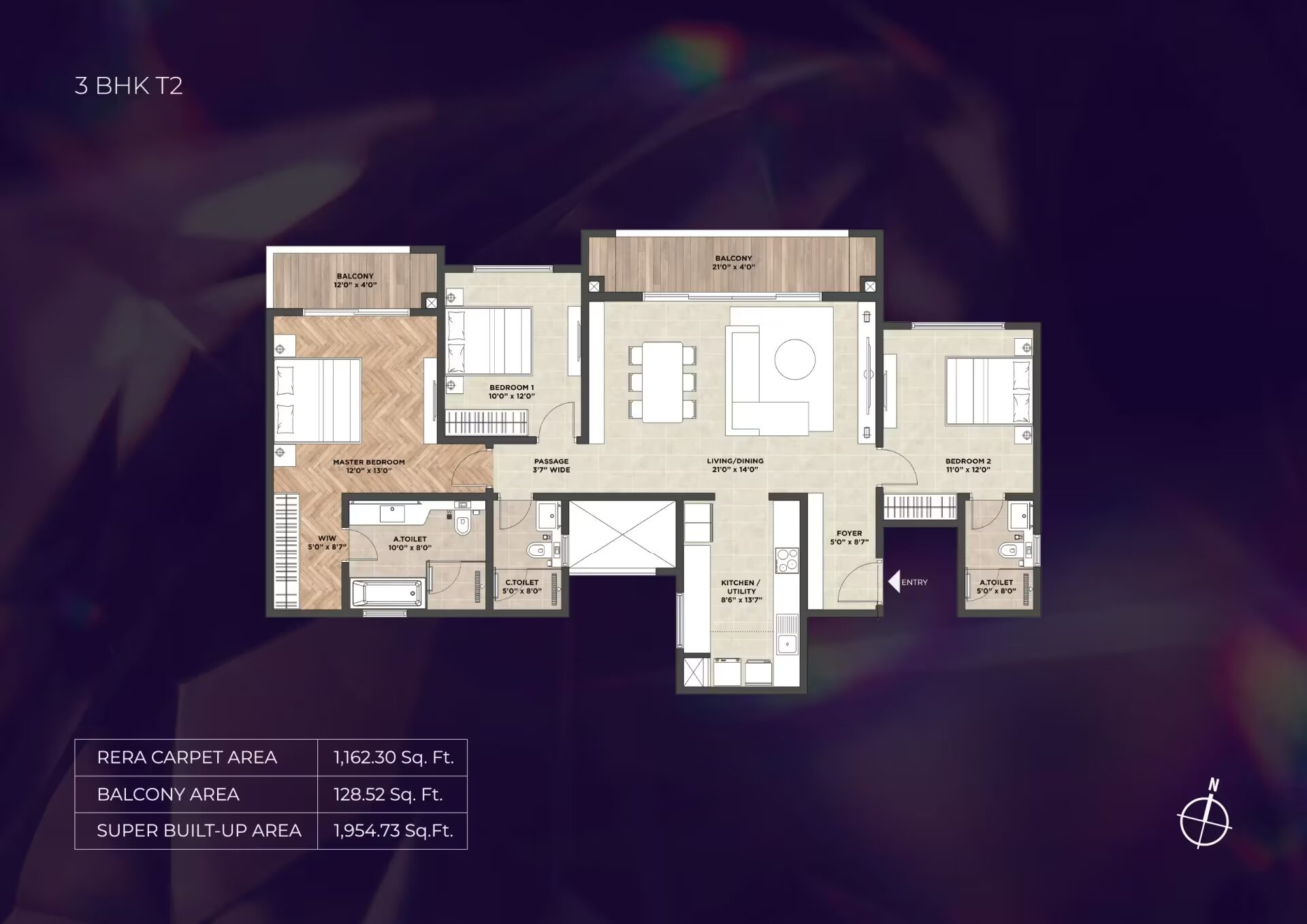 Purva Heritage — 3 BHK T2