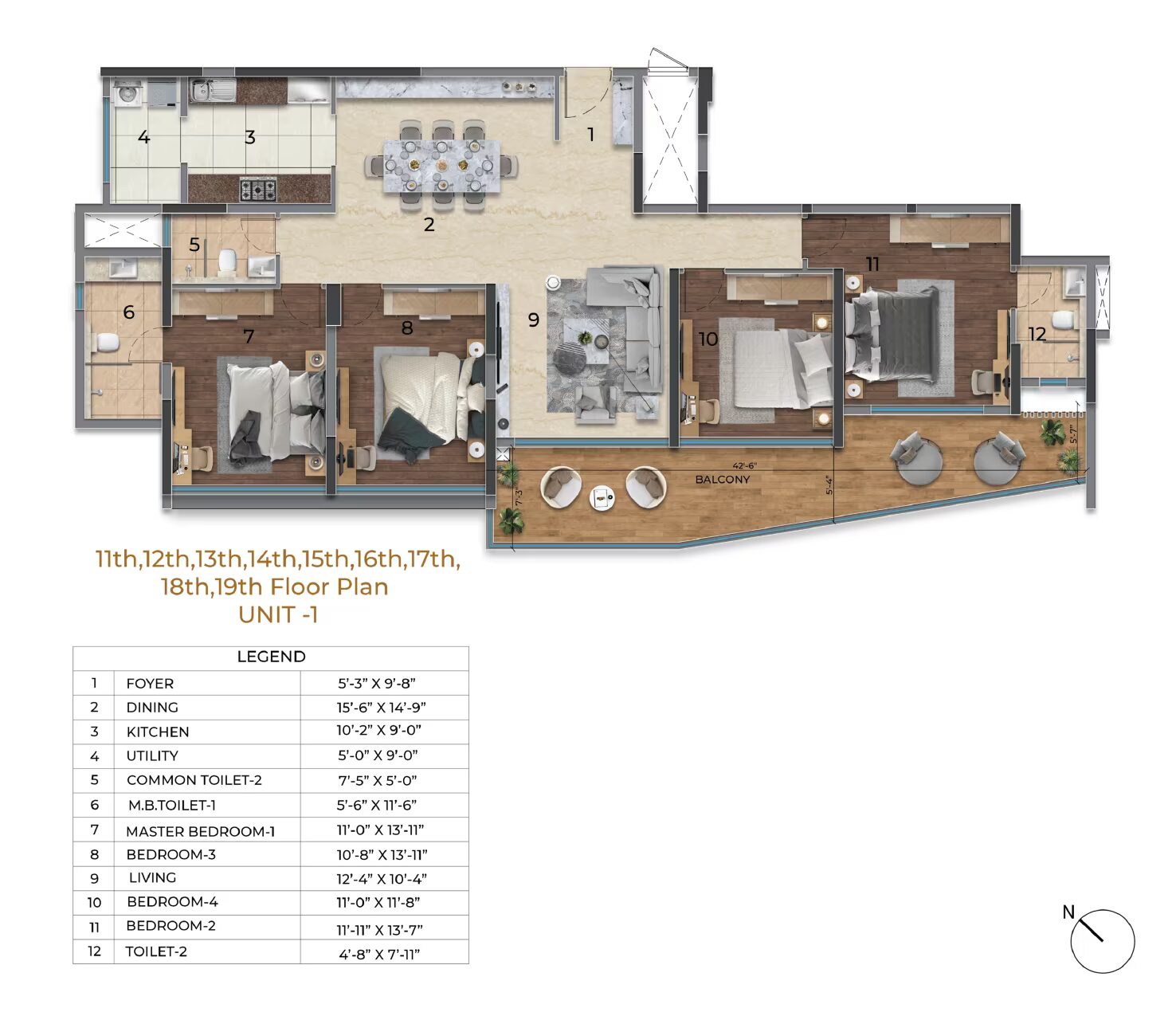 Purva Orient Grand — 4 BHK Elegance