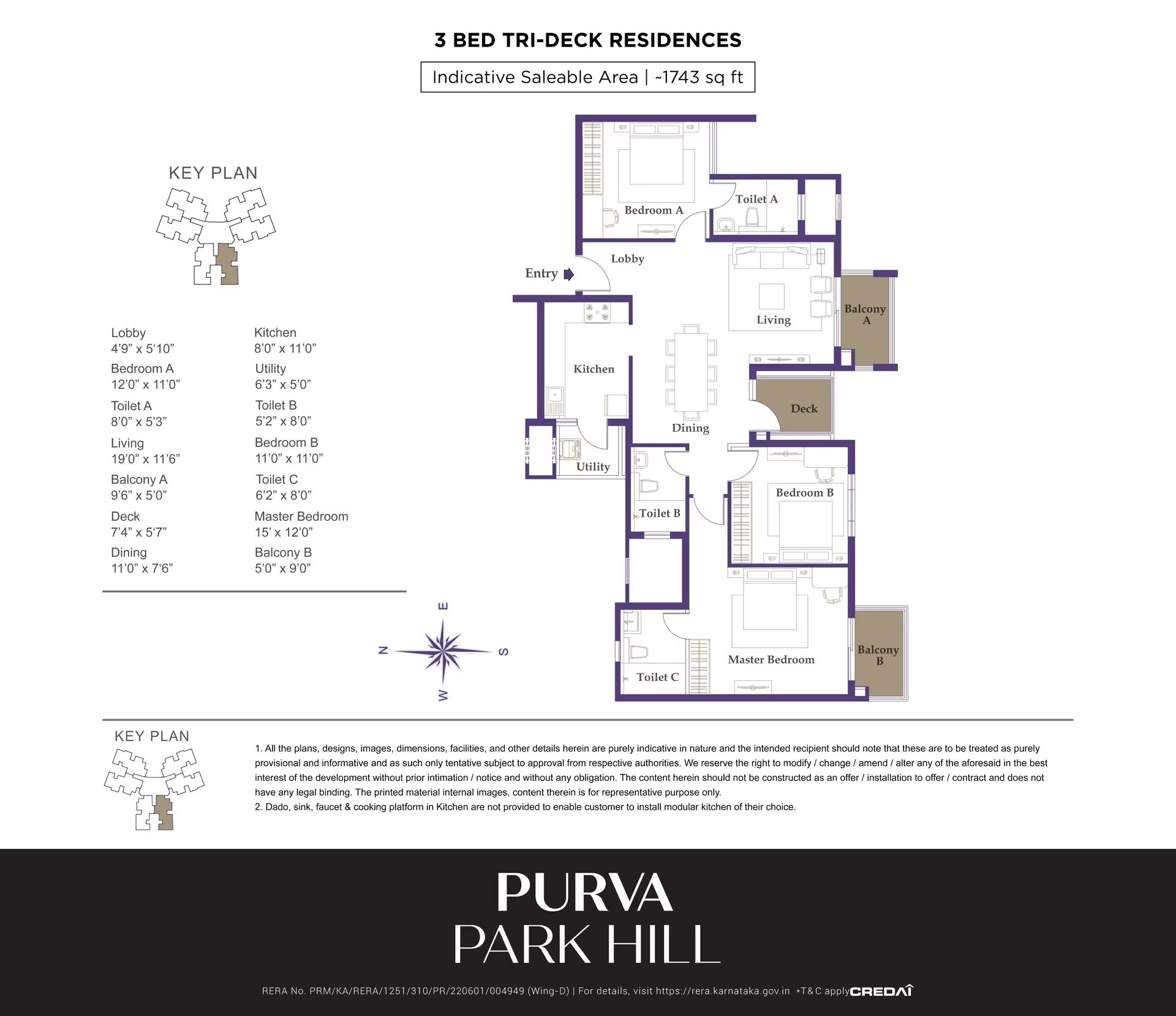 Purva Park Hill — 3 Bed Tri - Deck Residences