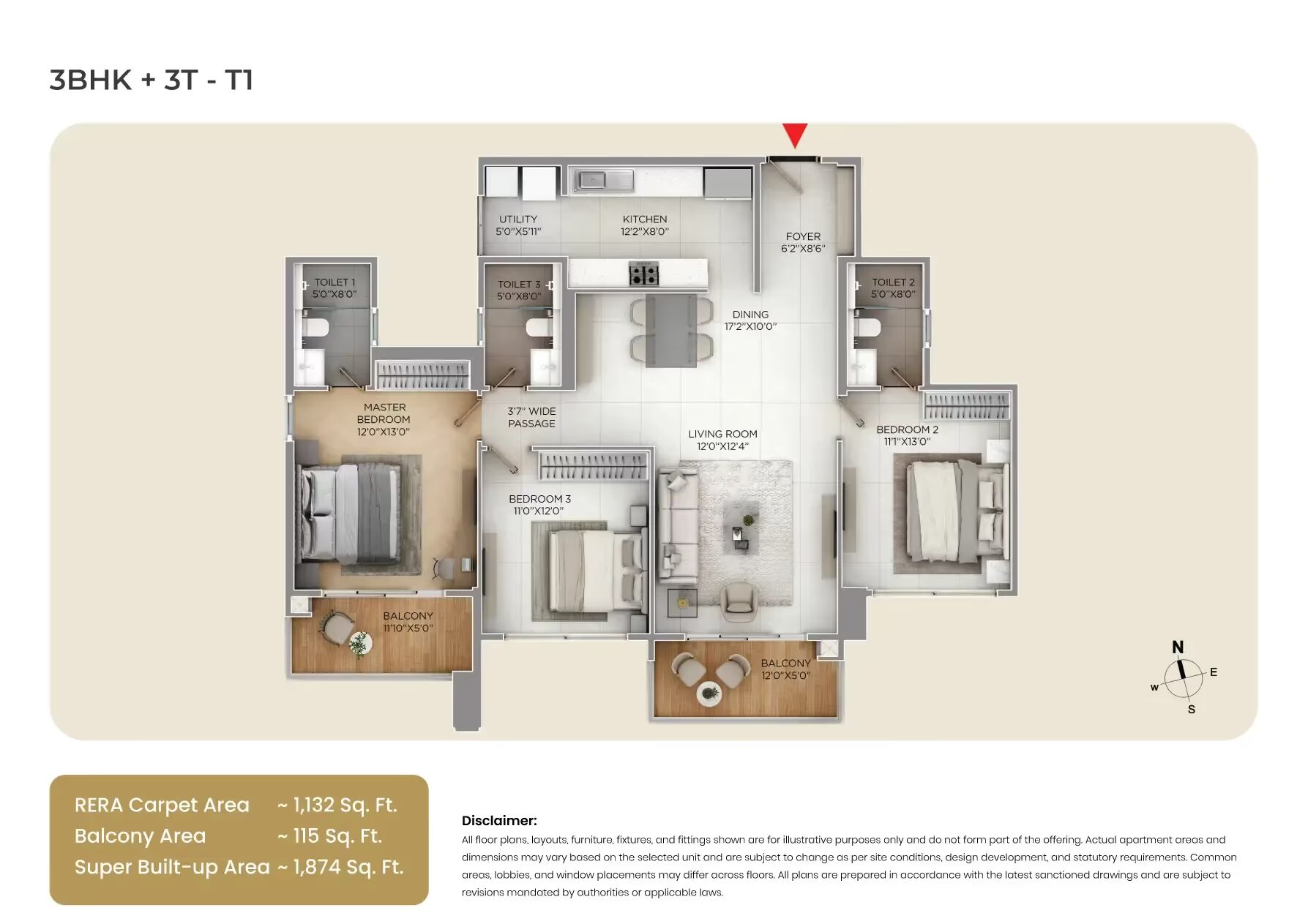 Purva Silversky — 3BHK Type - 1