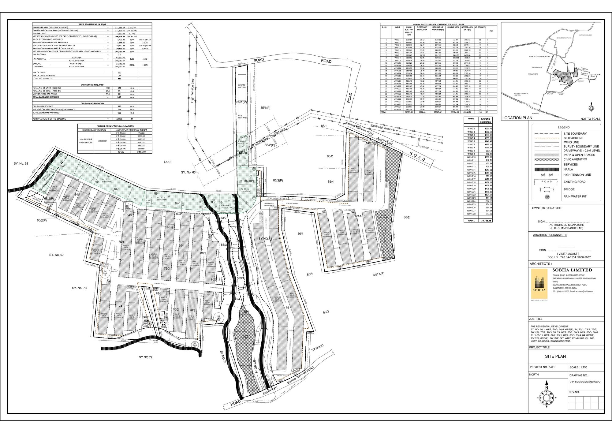 SOBHA Crystal Meadows — Approved layout plan as filed with K-RERA (PRM/KA/RERA/1251/446/PR/280324/006733)